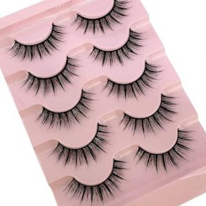 Lot de 5 paires de faux cils naturels 3D - Effet mouill&eacute; - Pour cosplay (wangyanhuavdvvdv, neuf)