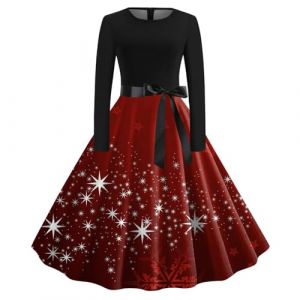 Robe No&euml;l Femme Chic Robe Moche Impression No&euml;l Robe Robe De No&euml;l Femme Grande Taille Robe Noel Femme Chic et Elegante Robe De M&egrave;re No&euml;l Cocktail Costume Sapin De No&euml;l Chic (GUnakd, neuf)