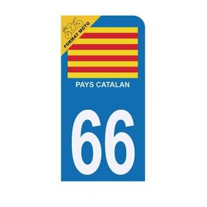 HADEXIA Autocollant Plaque d’immatriculation Moto 66 Drapeau Catalan (Digital Sticker, neuf)