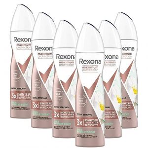 Rexona Maximum Protection Lot de 6 sprays anti-transpirants Lime & Waterlily Scent avec 48 heures de protection contre la transpiration intense et les odeurs corporelles 150 ml (JOHA Commerce, neuf)