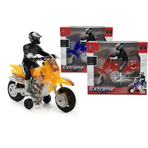 Generico Jouet Moto Cross avec Lumières et Sons Réels, Pilote et Embrayage, Couleurs Assorties, Couleur Aléatoire (giocoscuolaregalo, neuf)