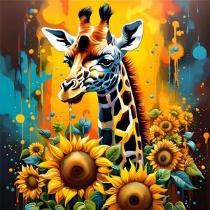 Girafe Diamond Painting pour Adultes Enfants, 5D DIY Broderie Diamant Painting Kit Complet Tournesol, Peinture Diamant Artisanat Strass Point de Croix Painting pour Décoration Intérieur 30x30cm (Yeehyc, neuf)