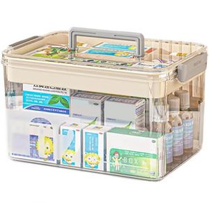 Yongheng Boite a Pharmacie, rangement medicament, pharmacie rangement &agrave; 2 niveaux, multifonctionnelle boite &agrave; pharmacie pour la maison, l'ext&eacute;rieur (Kingdare, neuf)