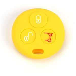 SALPIE Coque Porte-cl&eacute;s Accessoires de Rechange Coque de cl&eacute; t&eacute;l&eacute;commande de Voiture 3 Touches Compatible avec Smart 450 - Fortwo - Forfour - Roadster, Jaune (all-technology, neuf)