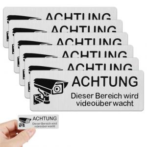 Panneau de caméra, 6 Pièces, Panneau Maison sous Vidéo Surveillance Alarme Adhésif Propriété Privée, panneau d'alarme de sécurité, intérieur/extérieur, Résistant aux UV, Imperméable (EUROEDI SPEDITION, neuf)