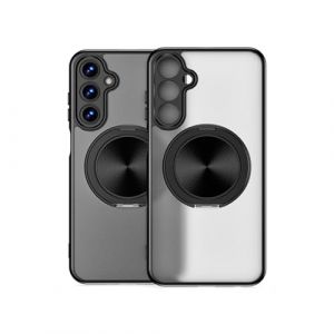 UPLAI Coque pour Samsung Galaxy A26 5G, Tr&egrave;s Mince Antichoc Mat Housse avec Support Anneau Magn&eacute;tique, Prime PC + Souple TPU Bumper &Eacute;l&eacute;gant Givr&eacute; Translucide &Eacute;tui. Noir (UPINLY, neuf)