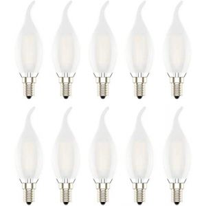 Atesny 4W Ampoule LED E14 à Filament Dimmable, Ampoules Flamme,Equivalence Incandescence 30W, 2700K Blanc Chaud et 300LM, Angle de Faisceau 360°,Verre Mat,Lot de 10 (Atesny, neuf)