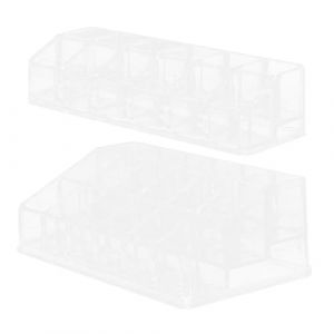 VICASKY Lot de 2 bo&icirc;tes de rangement pour rouge &agrave; l&egrave;vres empilables - Porte-tubes - Porte-rouge &agrave; l&egrave;vres transparent - Support de rangement pour rouge &agrave; l&egrave;vres - Transparent (Belicious Helper, neuf)