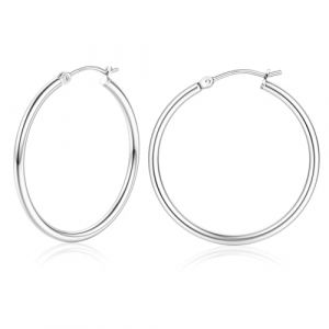 Chriscoco Boucles d'oreilles Femme Argent 925 Hypoallerg&eacute;nique Creoles Argent Femme Creoles Plaqu&eacute; Or 14K Boucle d'oreille Cr&eacute;oles 15/20/25/30/40/50/60/70MM (TOIMOI JEWELRY, neuf)