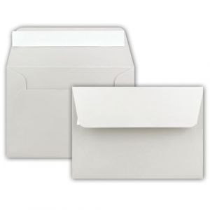 Lot de 25 enveloppes &agrave; lettre B6 - Gris clair - 12,5 x 17,5 cm - Fermeture adh&eacute;sive 120 g/m&sup2; - Large languette de fermeture &eacute;l&eacute;gante - Enveloppes d'invitation de qualit&eacute; sup&eacute;rieure (GUSTAV NEUSER GmbH, neuf)
