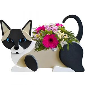 strolfay Pot de fleurs en forme de chat pour femme, joli pot de fleurs en PVC pour int&eacute;rieur et ext&eacute;rieur, pot de fleurs pour anniversaire, bureau, amoureux des animaux de compagnie, 31,8 x 14,2 x (yuanpingshichangshuntaishangmaoyouxiangongsi, neuf)