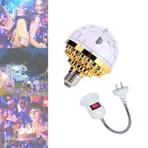 XIAOYIYI Colorful Rotating Magic Ball Light, LumièRe Boule Magique Rotative ColoréE, Lampe ScèNe Jeu de Lumiere LumièRe FêTe, Douille DAmpoule de Boule Magique Rotative Disco ColoréE (yuansinan, neuf)