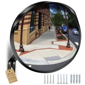Pineovtya Miroir de Circulation 40 cm - Champ de Vision Large R&eacute;glable, &Eacute;limine les Angles Morts, Miroir Routier en Acrylique R&eacute;sistant, All&eacute;e, Rue, Magasin, Usage Int&eacute;rieur ou Ext&eacute;rieur (PIONEER CENTURY, neuf)
