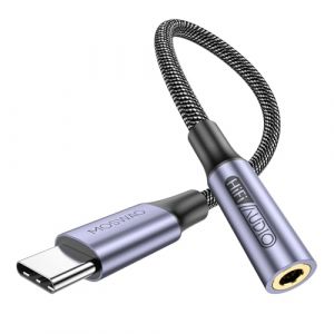 MOSWAG Adaptateur de Prise de Casque &agrave; 3,5mm, Adaptateur &Eacute;couteur USB C Jack 3.5mm en Nylon, Adaptateur Jack USB Type C avec DAC pour Samsung Galaxy s24 22 S20 Ultra S20, Pixel 4 3 2 XL, iPad Pro (zuyuk, neuf)