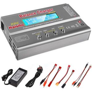 Haisito 80W 6A Chargeur de Balance Déchargeur pour Batterie LiPo/Li-ION/Life (1-6S), NiMH/NiCd (1-15S), Chargeur de Balance Rc Hobby LED avec Adaptateur Secteur (ISEA-EU, neuf)