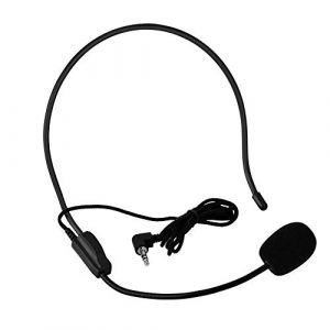 Micro Casque, Microphone à Condensateur Filaire Monté sur la Tête, Mini Micro Mains Libres Portable avec Prise Jack 3,5 Mm et Perche Filaire Flexible pour les Présentations de Haut-parleurs avec Ampli (Yuuiead, neuf)