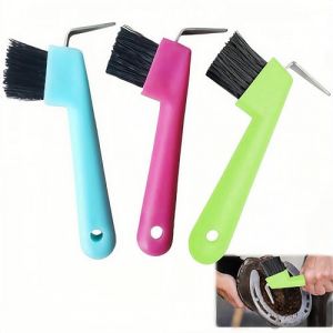 WizeFolk - Lot de 3 grattoirs pour sabots de chevaux - Brosse pour sabots de cheval, chevaux à l'usure, soins du cheval, sabots de chevaux, chèvres et ânes (couleurs aléatoires) (yangjiangshiyuanwanshangmao, neuf)