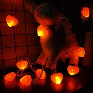 Rubu22a Guirlande lumineuse LED d&eacute;corative la Saint Valentin, 1,5 m, 10 lumi&egrave;res, en forme c&oelig;ur, guirlande lumineuse &agrave; piles, guirlande lumineuse ext&eacute;rieure et int&eacute;rieure, d&eacute;coration mariage, bande (Rubu22a (Livraison rapide 7-12 JOURS), neuf)