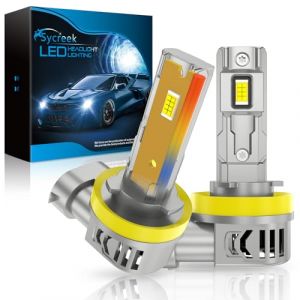 Sycreek H8 H9 H11 LED Ampoules,120W 30000 LM,Lampe Led H11 Voiture 12V Blanc 6000K, kit de Phares 600% Super Lumineux de Remplacement pour Halogène (Sycreek, neuf)