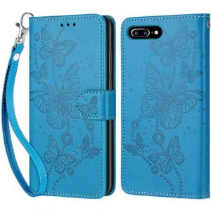 Coque pour iPhone 7 Plus/iPhone 8 Plus, Housse Etui Portefeuille Cuir Multifonction, Fermeture Magn&eacute;tique &agrave; Clapet Anti-Choc Compatible avec Coque iPhone 7 Plus Book - Bleu (KENHONER, neuf)
