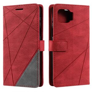 Vankii Coque pour Motorola Moto G 5G Plus, Rabat Portefeuille de Protection Cuir PU Etui, Slim Silicone TPU Bumper Magn&eacute;tique Housse, Flip Porte Cartes avec Fonction Support Cover Antichoc Case(Rouge) (LiLuLa Store, neuf)