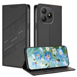 TAUYN Housse Folio en Cuir pour Blackview Wave 9C, Premium PU/TPU Cuir Portefeuille Etui Housse, avec Fentes pour Cartes, Fermeture Magn&eacute;tique, Antichoc Flip Case Cover. Noir (Kuaigu, neuf)