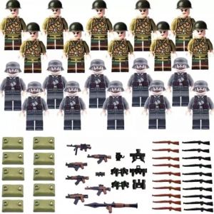 KMFASVX Ensemble d'armes Militaires pour Figurines, 64 Pi&egrave;ces Soldat Militaire Jouet,Jouets Ww2, Armes d'arm&eacute;e, kit Militaire Ww2 pour No&euml;l Enfants Cadeaux (Happy sunnyday-shop, neuf)