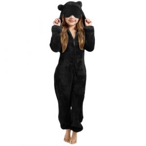 Combinaison pyjama enfant,pyjama combinaison enfant,surpyjama fille,pilou,2025,10 ans,surpyjama polaire,12 ans,chaud,hiver,grande taille,coton,couleur unie,hiver chaud (Anglekie, neuf)