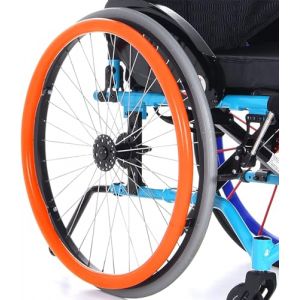 ADUUTPPD Housse De Fauteuil Roulant De Sport pour Roue Arri&egrave;re, Housse De Fauteuil Roulant De Sport pour Couverture Antid&eacute;rapante De Pouss&eacute;e De Main R&eacute;sistante &Agrave; l'usure,Orange,24in (yunduanbaobao, neuf)
