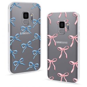 2 Pi&egrave;ces Transparent Coque pour Samsung Galaxy S9 5,8",Cartoon Doux Arc Noeud Motif Aesthetic Dessin Fille Femme Housse &Eacute;tui Ultra Mince TPU Silicone Antichoc Bumper Case pour Samsung Galaxy S9,Bow (SiChuanShengWenChuanXianYiMeiWenHuaChuanMeiYouXianGongSi