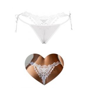 sunshinelady Micro String Femme Sexy Chic Transparent Tanga Dentelle Taille Basse Culotte sans Couture Grande Taille Mini String Ficelle en Maille Broderie 3D G String Bikini sous Vetements Feminins (Sunshinelady, neuf)