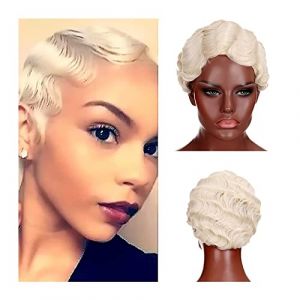 Perruque 6 Pouces Courte Perruque Ondul&eacute;e R&eacute;tro Courte Perruques Africaines Boucl&eacute;es Pour Femmes Noires D'Aspect Naturel Perruque Synth&eacute;tique R&eacute;sistante &Agrave; La Chaleur Perruques Grises Pour Femmes (13 (ydxdsp, neuf)