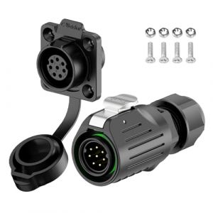 E-WeiChat EW-LP16 Connecteur industriel &eacute;tanche IP68 Branchement connecteur a&eacute;ronautique Connecteur circulaire en plastique PBT Connecteur &eacute;lectrique M16 2-9 Broches Prise d'attache (8 Broches) (E-Weichat, neuf)