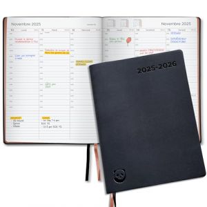 Agenda 2025 2026 Premium par Smart Panda – A4 Agenda Semainier, Couverture Souple, Or Rose – Intervalles de 30 minutes - avec Boîte Cadeau – Juillet 2025 - Août 2026 – en Français (SmartPanda EU, neuf)