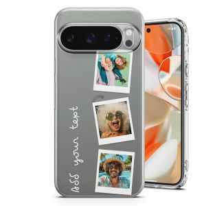 AMAZING Housse Personnalis&eacute;e pour Google Pixel 8 Pro - Personnalisable avec Votre Nom/Photo - TPU Souple - Qualit&eacute; Premium, Design Durable Et Styl&eacute; - 3 Photos Style Polaroid (PrintAmazing, neuf)