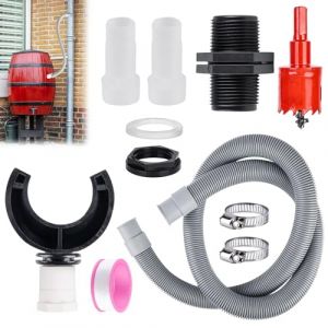 Recuperateur d Eau de Pluie pour Tuyau de Descente Ø 70-100mm,Collecteur Eau de Pluie Gouttiere,Recuperateur Eau de Pluie pour Toitures Jusqu'à 80 m²,Kit de Récupérateur d'eau,avec Un Tuyau de 1 Mètre (annakojisu, neuf)