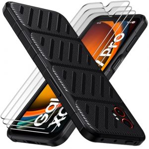 ivoler Coque pour Samsung Galaxy Xcover 7 Pro avec 3 Pi&egrave;ces Verre Tremp&eacute;, [Protection Antichoc Militaire] &Eacute;tui de Protection Mince Souple TPU Silicone Anti-Rayures Dos Bumper Housse, Noir (AYRmall-AMFR, neuf)