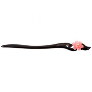 LOLIPPYY Baguette &agrave; Cheveux Chinoise en Bois Fonc&eacute; D&eacute;cor Floral Rouge, Accessoire pour Cheveux Longs, &Eacute;pingle Traditionnelle pour Coiffure de Mariage et Soir&eacute;e Cosplay, Baguette D&eacute;corative (altituyse, neuf)