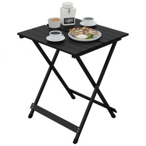 WOLTU Table de Camping en Aluminium, Table d'appoint Pliante, Ultra-légère Portable et Pliable 50,5x47x59,5cm Noir (WOLTU GmbH, neuf)