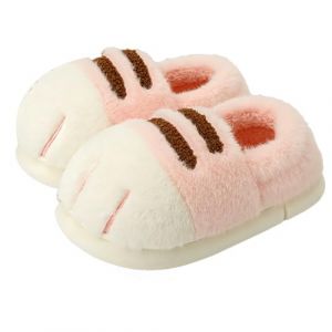 G&eacute;n&eacute;rique Pantoufles Femme Rigolote - Chaussons Chat Pantoufle Pattes d'animaux Chausson Couleur Patchwork Souples Chaussons Mignon Pantoufle avec Semelle en Caoutchouc Slippers Peluche Pantoufles (lijinlian093, neuf)