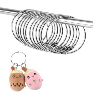 CYIOU 12 Pcs 88mm Anneaux de Reliure Livre Anneaux Articulés en Métal Feuilles Mobiles Anneaux Classeur 3,46 Pouces Anneau de Rideau de Douche pour Porte-cles Scrapbooking Salle de Bains (CEO-EU, neuf)
