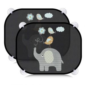 Pare Soleil Voiture B&eacute;b&eacute; 2 Pi&egrave;ces, Pare-Soleil Fen&ecirc;tre de Voiture Enfant,Protection Solaire &agrave; 98% Contre UV,Universelle Pare Soleil Voiture avec 8 Ventouses- 45x 35,5cm (YIMASI-EU STORE, neuf)