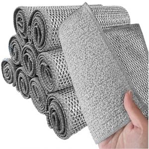 10 Pi&egrave;ces Chiffon &agrave; Vaisselle en Fil de Fer,Torchon Cuisine Lingettes Nettoyantes,Eponge Magique Eponge,Eponge Vaisselle Double in Fils M&eacute;tallique e Fibre V&eacute;g&eacute;tale 30x30cm (Manf&acirc;, neuf)