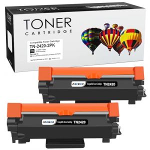 2 Noirs Compatible TN-2420 TN2420 Toner Cartouche pour Brother HL-L2310D HL-L2350DW HL-L2370DN HL-L2375DW DCP-L2510D DCP-L2530DW DCP-L2550DN MFC-L2710DN MFC-L2710DW MFC-L2730DW MFC-L2750DW Imprimante (Aseker Print, neuf)