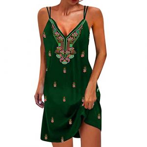 NNGOTD Femme Robe Pull Longue Pas Cher Midi Chic Mi Longue Robe D'été Décontracté Midi Robes Manche Courte Lâche Impression Sexy Dress Mi-Longue Genoux Jupe Robe Crayon (BAULMD（90% Big Promotion Without Discount Code ）, neuf)