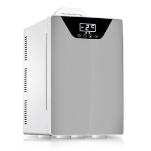 GIZNXBA Mini Frigo De Chambre 20l Mini Réfrigérateur De Chambre avec Affichage LCD De La Température, Petit Frigo Cosmetique pour Les Cosmétiques, Le Bureau Et La Voiture(Color:/Silver,Size:220V) (furuidemu, neuf)