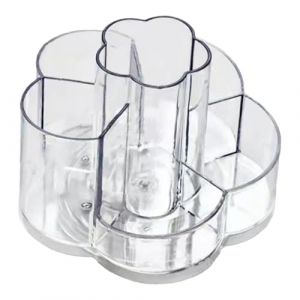 Gogogmee Organisateur Maquillage Transparent Plastique Rotatif Bo&icirc;te Rangement Cosm&eacute;tique Compacte pour Pinceaux &agrave; L&egrave;vres et Outils de Beaut&eacute; (Xiaanmall, neuf)