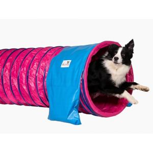 Callieway Tunnel Agility &bdquo;Pro&ldquo; Couleur Magenta Selon Les Normes FCI &Oslash; 60cm/5m - 2 Sacs de lestage Inclus (Yorrxshire United GmbH, neuf)