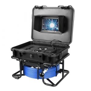 KAOLALI Cam&eacute;ra tubulaire 30 m avec lumi&egrave;re, cam&eacute;ra d'inspection endoscopique &eacute;tanche IP68, enregistreur DVR, cam&eacute;ra canale avec 6 lumi&egrave;res LED pour plombier, moniteur couleur 1080p, carte TF 32 Go (GELPARTS, neuf)