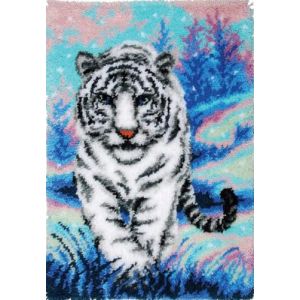 YOOTOM Kit de Tapis de Crochet &agrave; Point Nou&eacute; di Tigre Coussin au Crochets &agrave; Loquet Bricolage, Cr&eacute;ation de Tapis &agrave; Crocher pour Adultes et Enfants, Mod&egrave;le de couleur pr&eacute;-imprim&eacute;, 50x38cm (YOOTOM-DECOR, neuf)